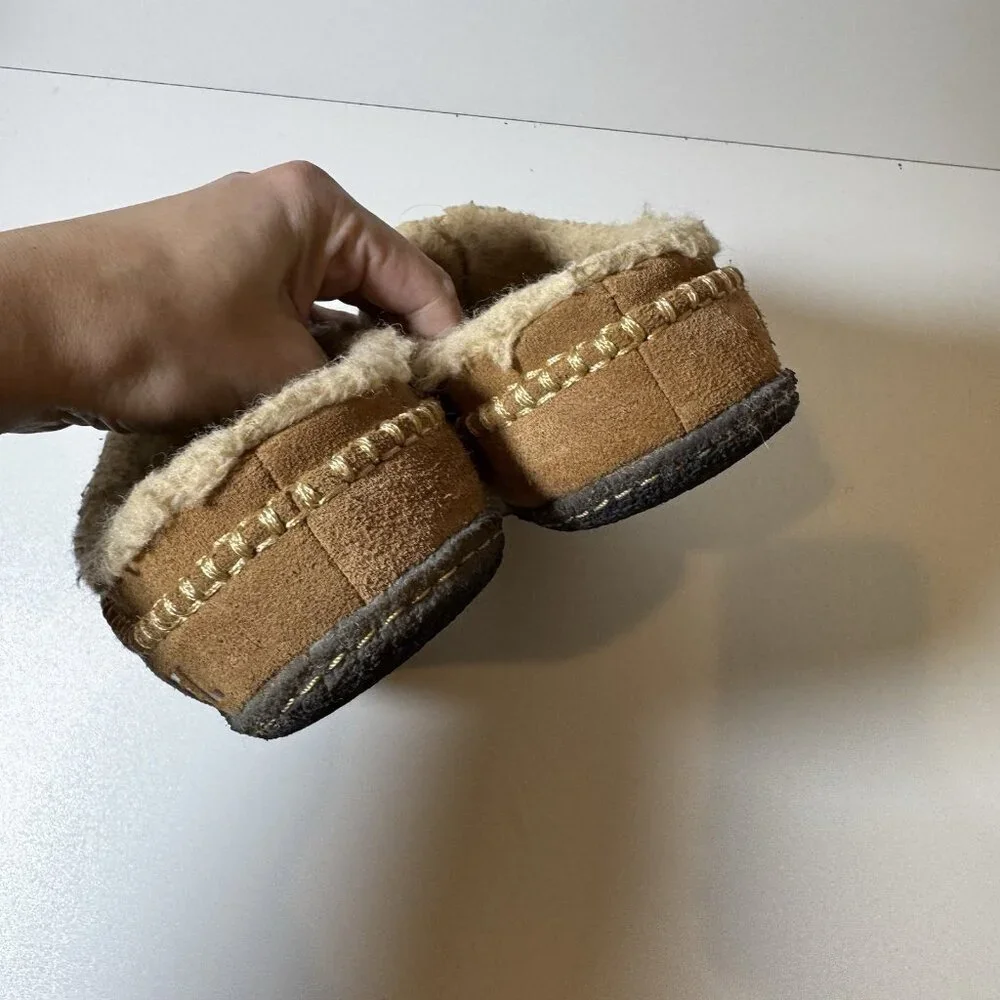 Sorel Mens Falcon Ridge II Suede Tan Slippers Indoor Outdoor Rubber Soles 8 Cozy